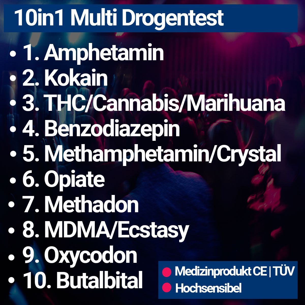 BMUT 10in1 Multi Drogentest Urintest – 10 Drogenarten