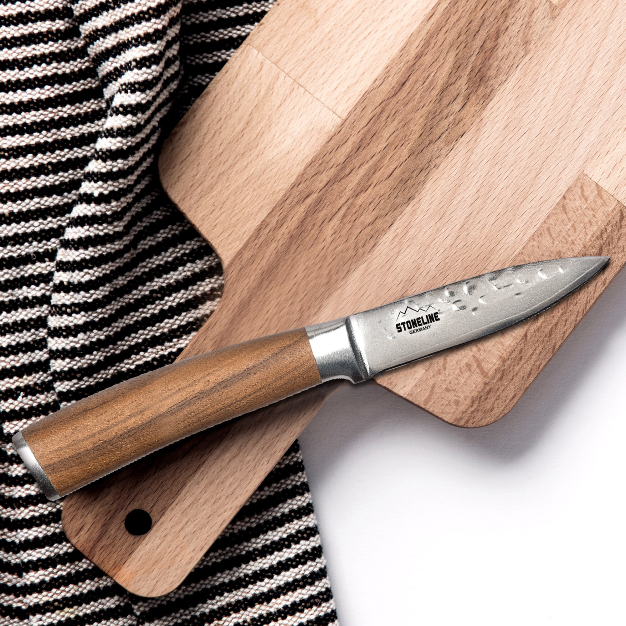 STONELINE® Hammerschlag Schälmesser 20 cm, aus Damaszenerstahl