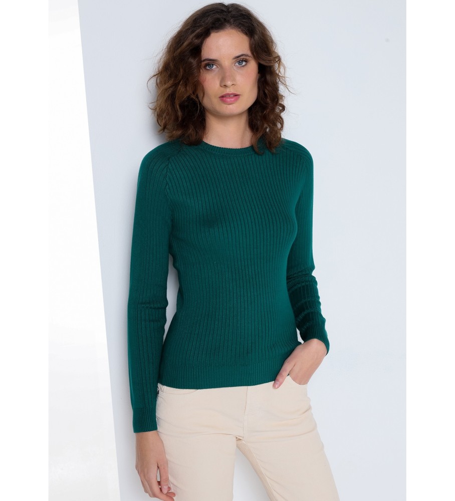 Lois Calça de Malha Canelada Ajustada Verde