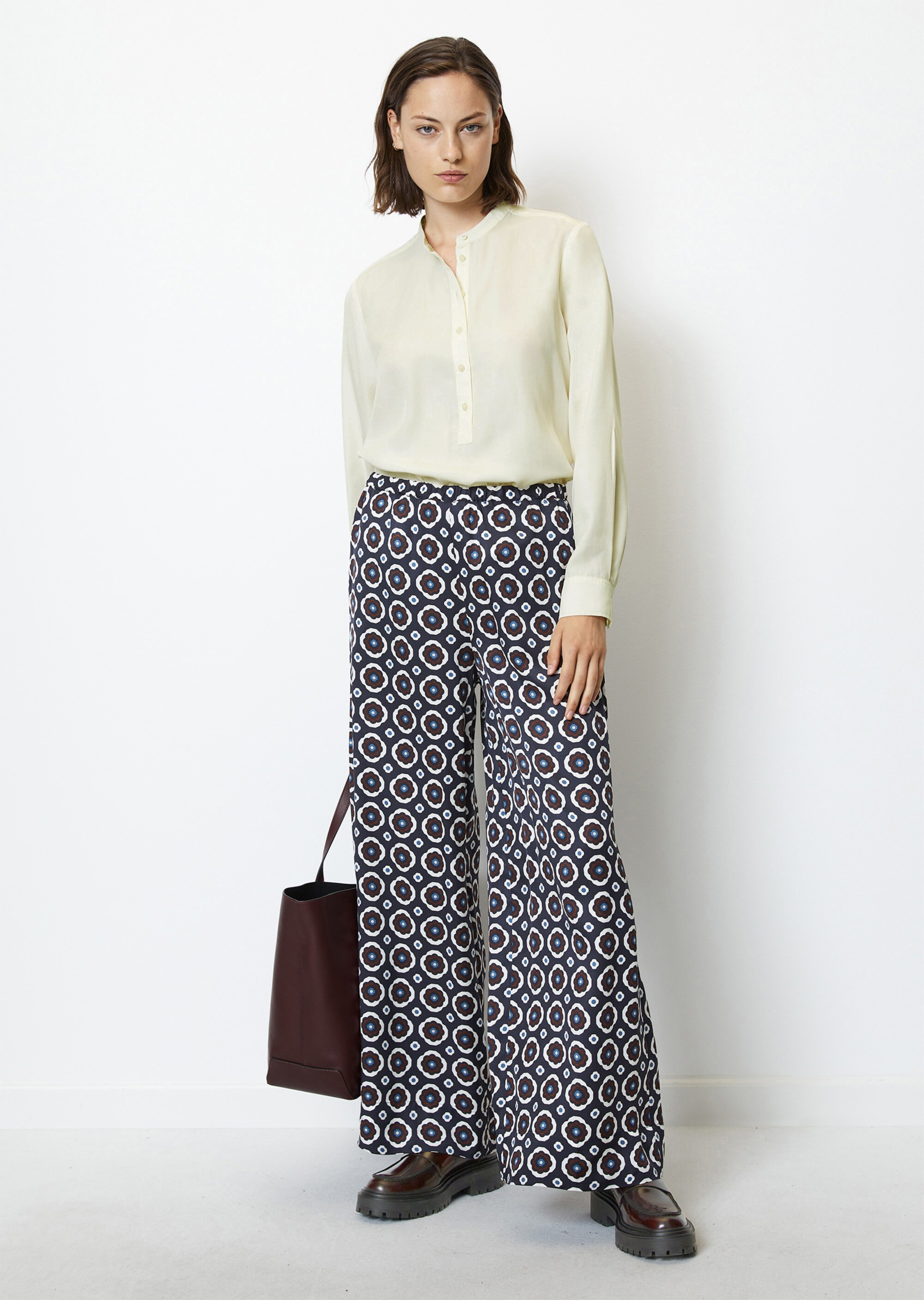 Bedruckte Wide Leg Pants aus Viskose-Twill