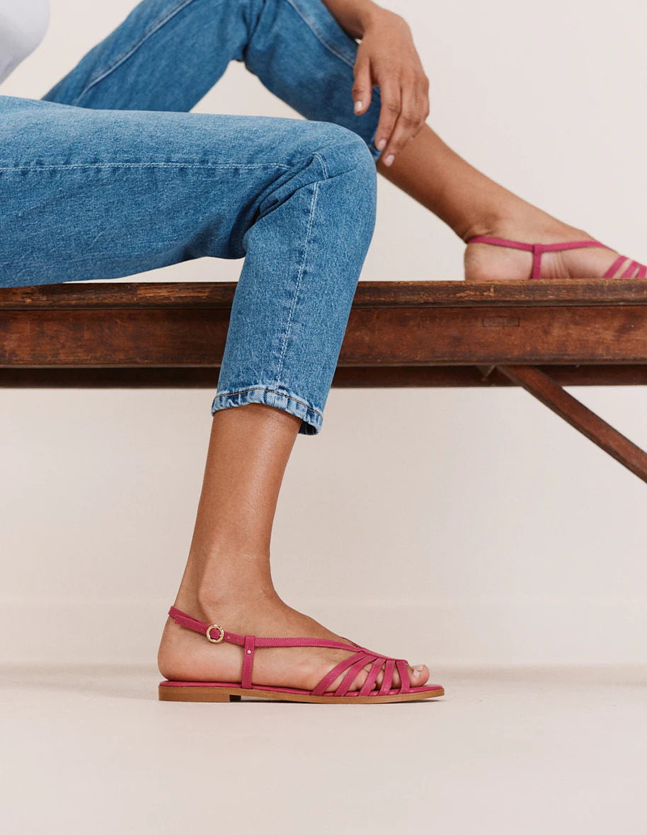 Sandales Ninon B - Cuir fuchsia
