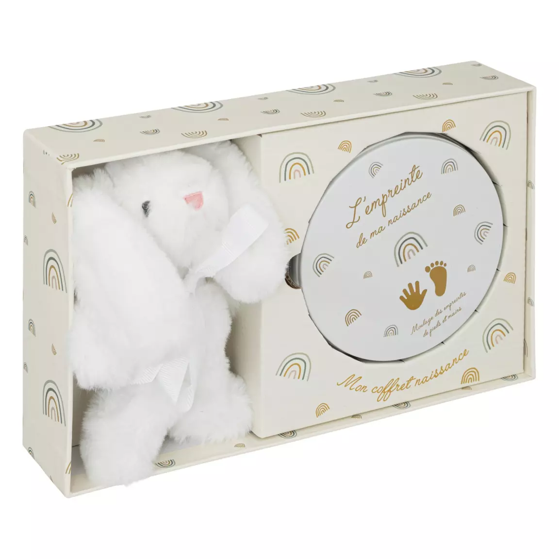Coffret empreinte et peluche lapin Blanc