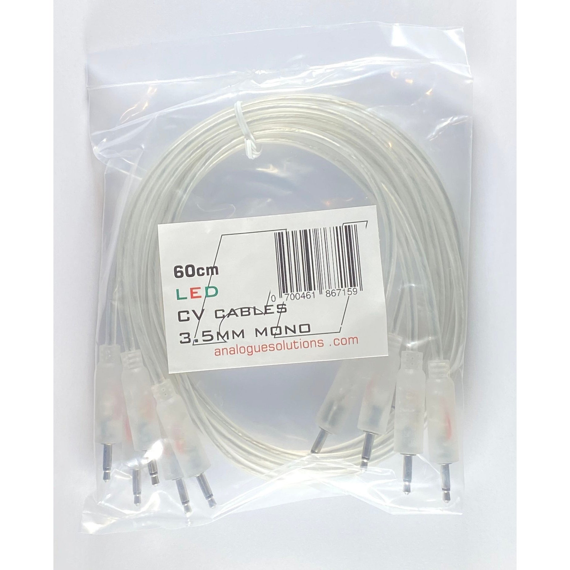 Analogue Solutions LED CV Cable 60 cm patchkabels met lichtgevende pluggen (5 stuks)