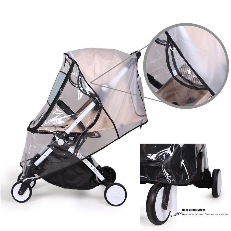 (45x90cm) Faltbare Regen und Wind Abdeckung für Kinderwagen - Transparent