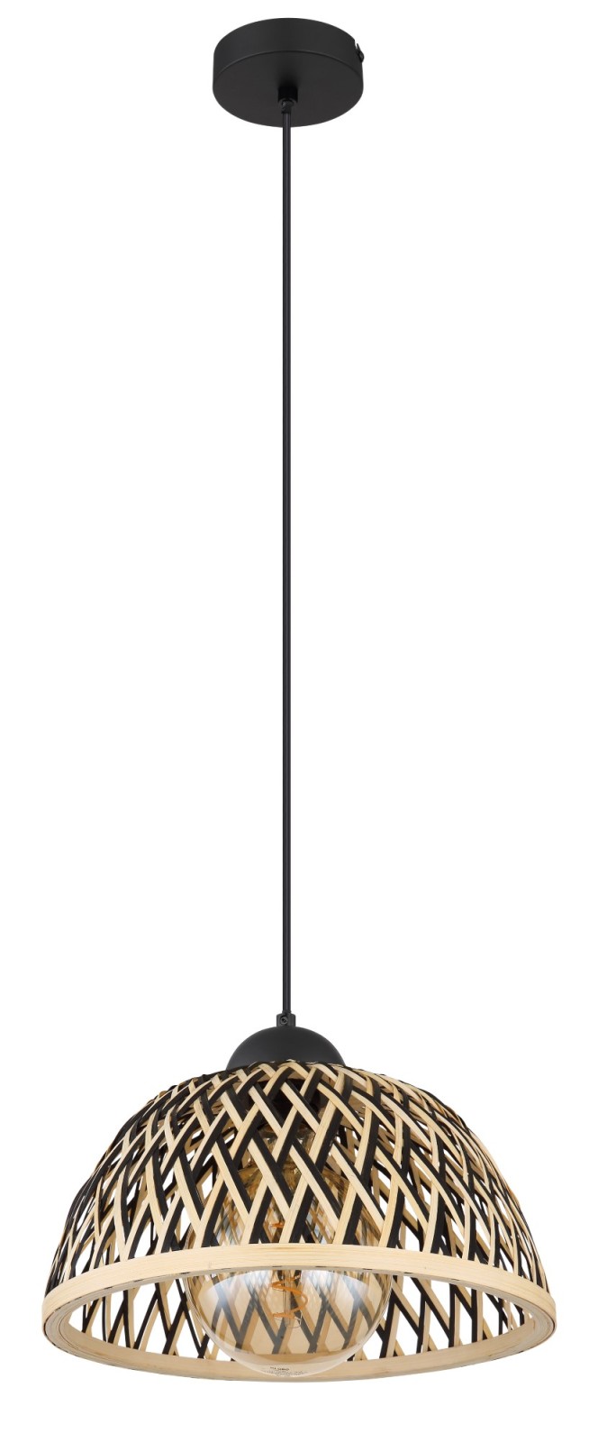 Hängeleuchte - schwarz-natur - Bambus - Ø 30 cm