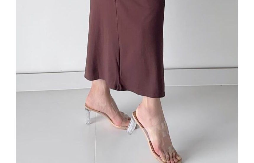 Hollahop - Hoge taille effen asymmetrische maxi H-lijn rok