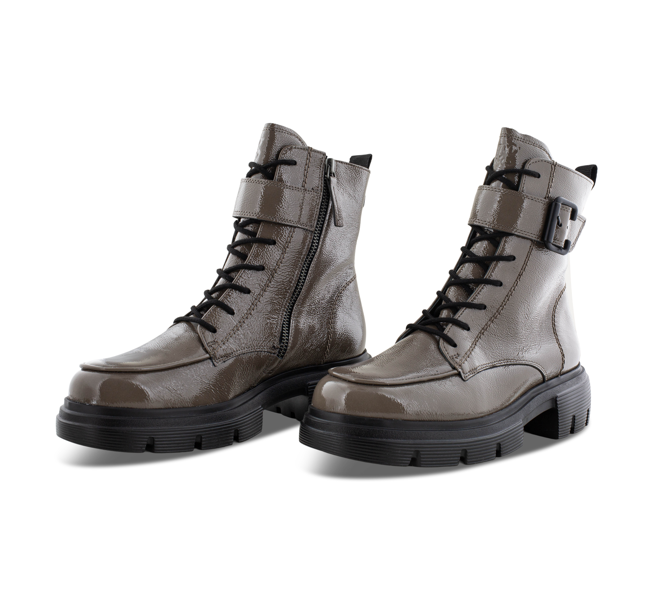 Paul Green 9879 - Schnürstiefel beige/taupegrau