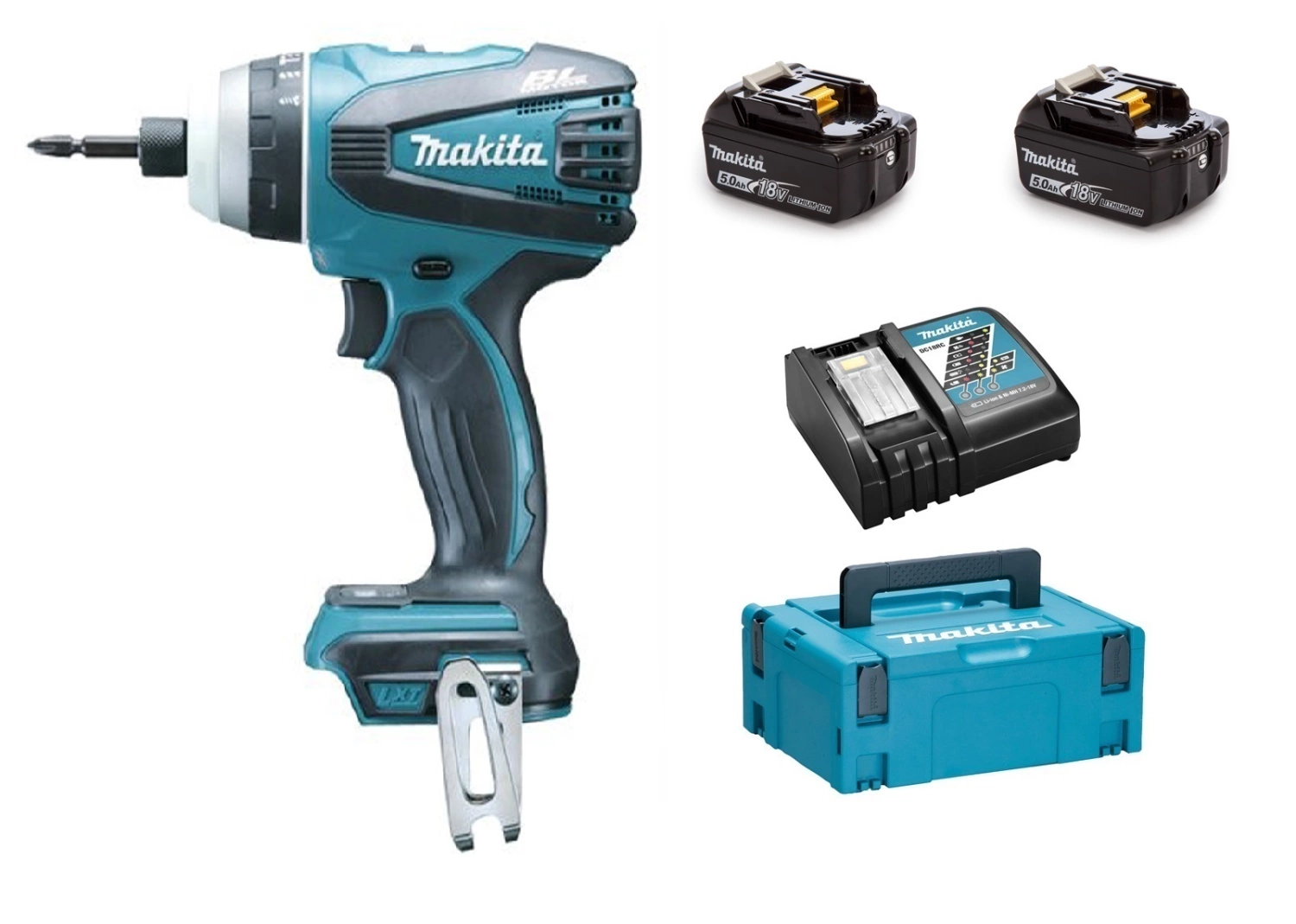 Makita DTP141RTJ 18V Li-Ion accu hybride boor-/schroefmachine set (2x 5.0Ah accu) in Mbox - koolborstelloos
