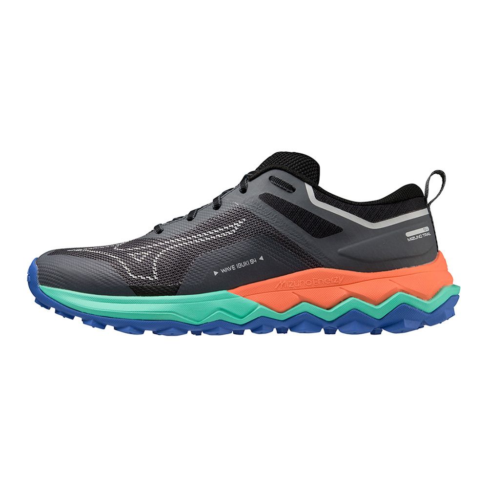 Mizuno WAVE IBUKI 4 - Chaussures trail Homme irongate/biscaygreen/livingcoral
