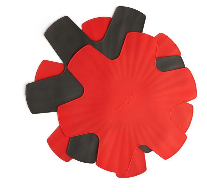 WOLL Pfannenschutz-Set 3-teilig Silikon rot/grau