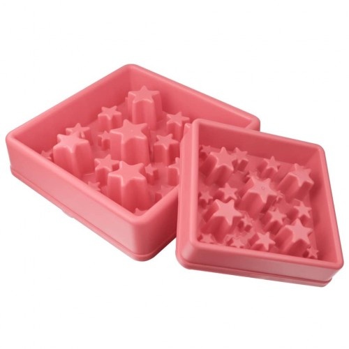 Comedouro lento quadrado para cães, rosa