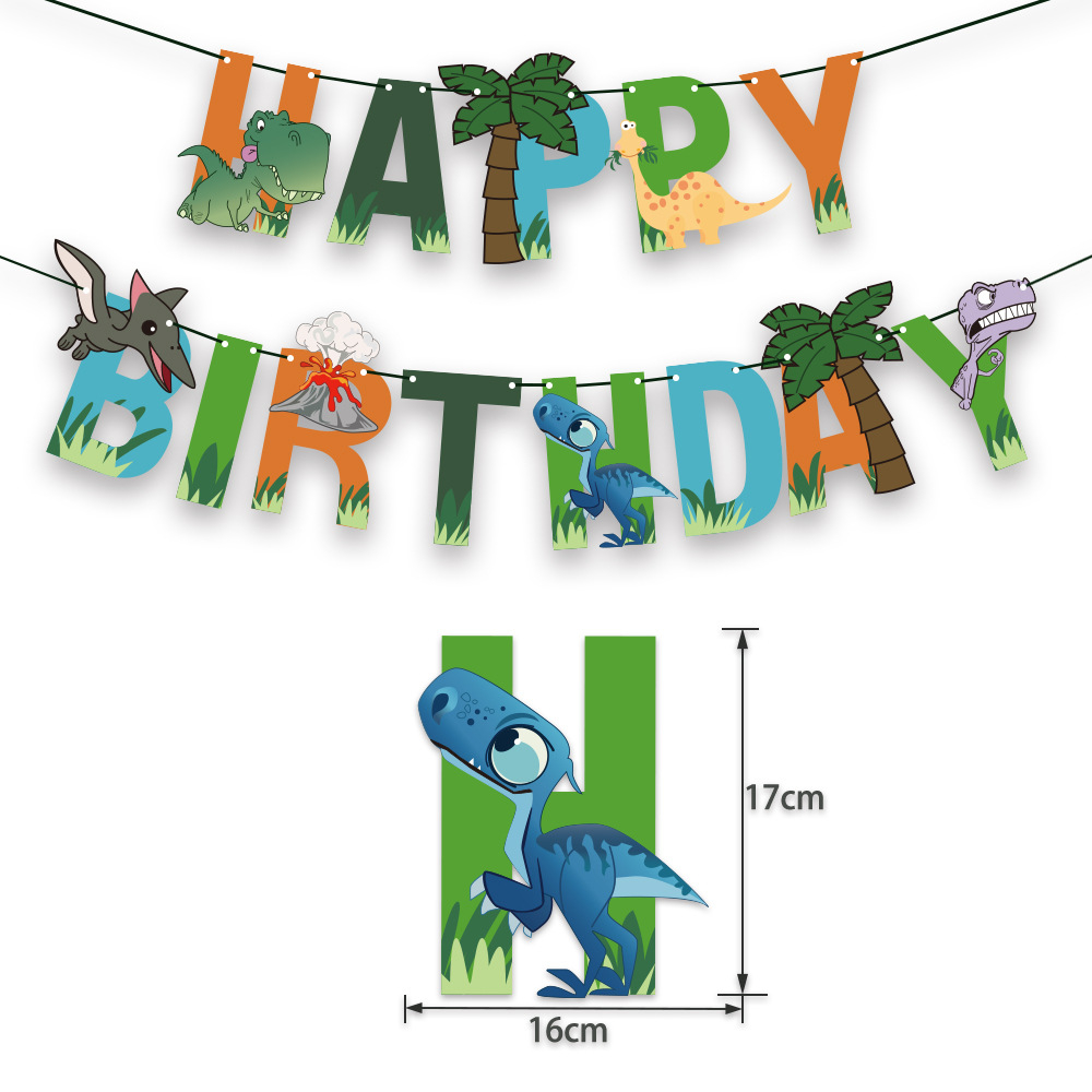 (99-tlg. Set) Happy Birthday Girlande Kinder Geburtstags Party Deko Dinosaurier   Latex- und Folienballons / Kuchenstecker - Grün