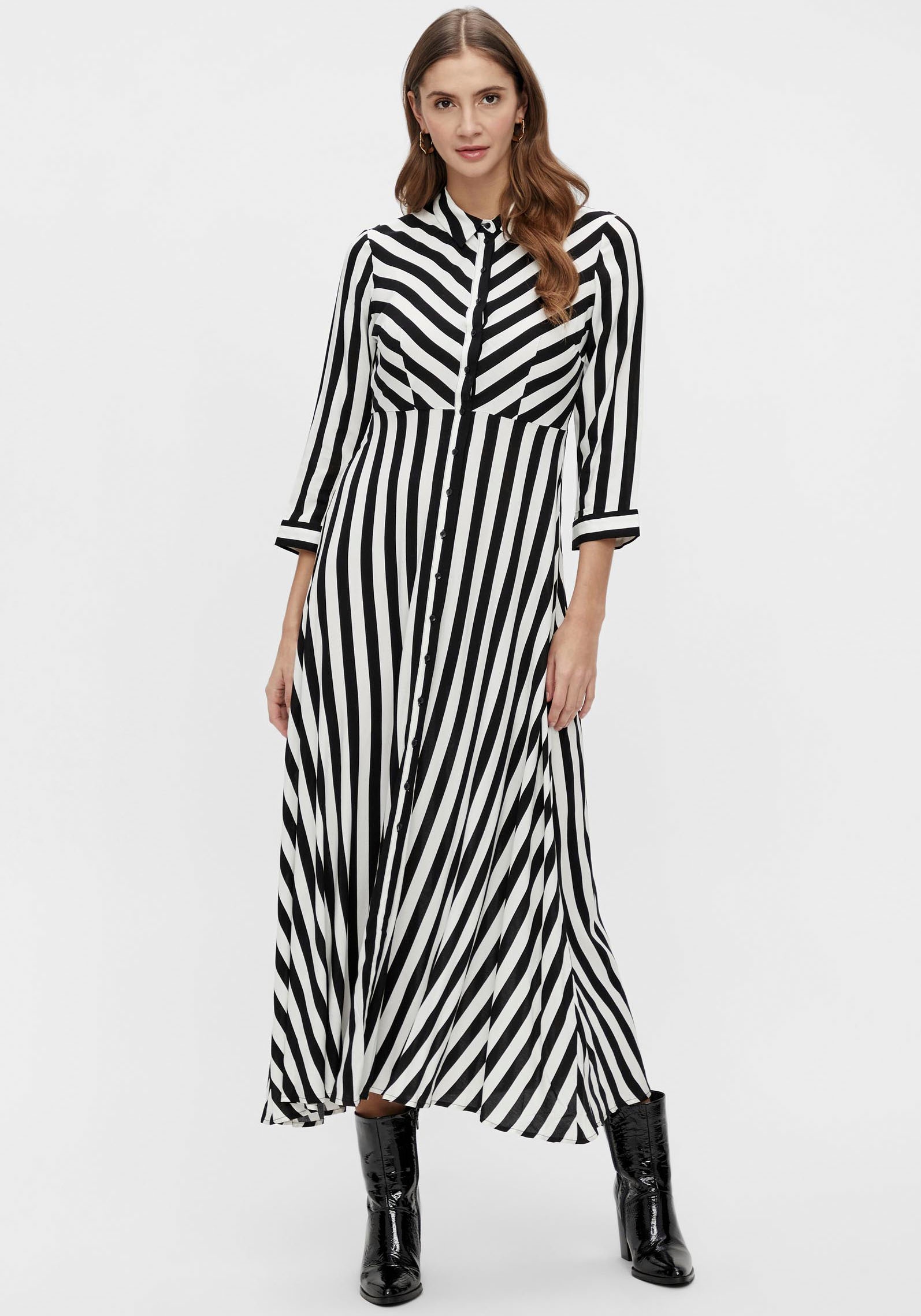 Y.A.S Hemdblusenkleid »YASSAVANNA LONG SHIRT DRESS« Sommerkleid, mit 3/4 Ärmel
