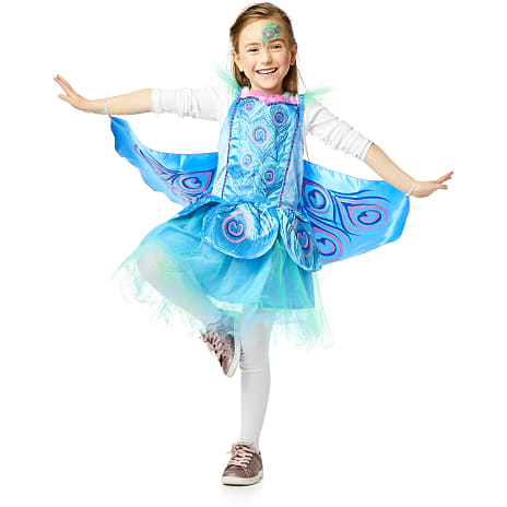 Påfugle kostume - str. 116 cm