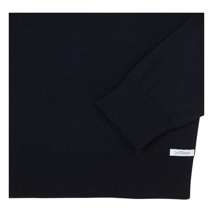 Le Minor Pull Col Camionneur Laine Mérinos | Bleu marine