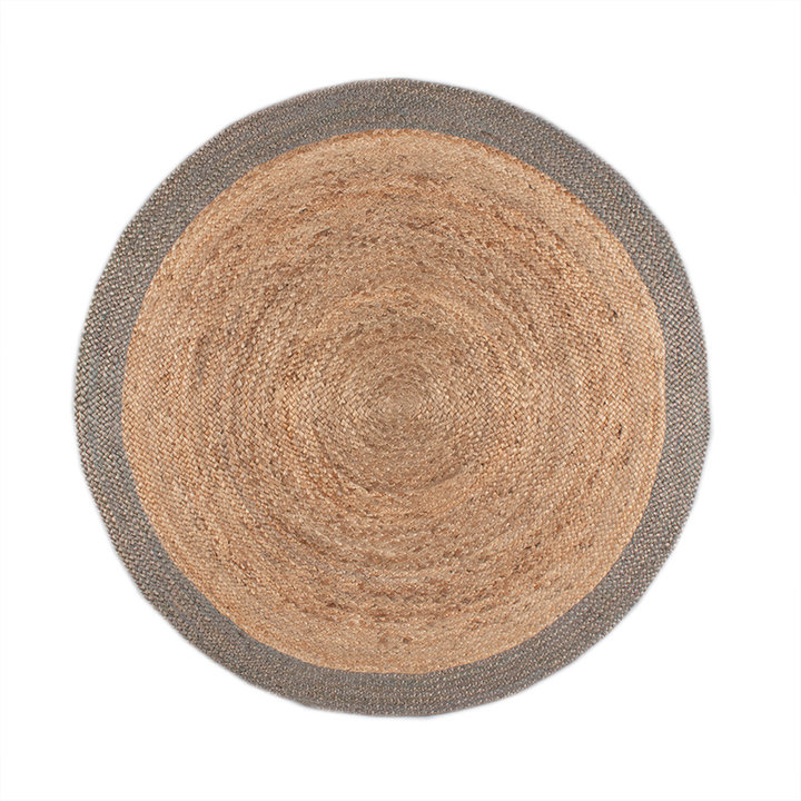 Jute vloerkleed - Fair Rond Naturel/Grijs | Bohemian