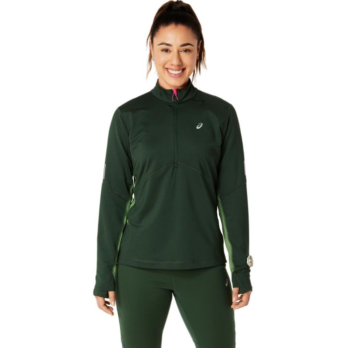 Asics Dame Trøjer Winter Run 1/2 Zip Midlayer Grøn