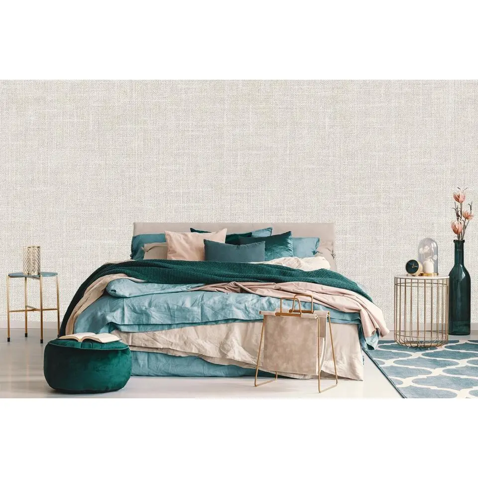 Dutch Wallcoverings Vliesbehang Embellish thread effect - crème - 10,05m x 53cm