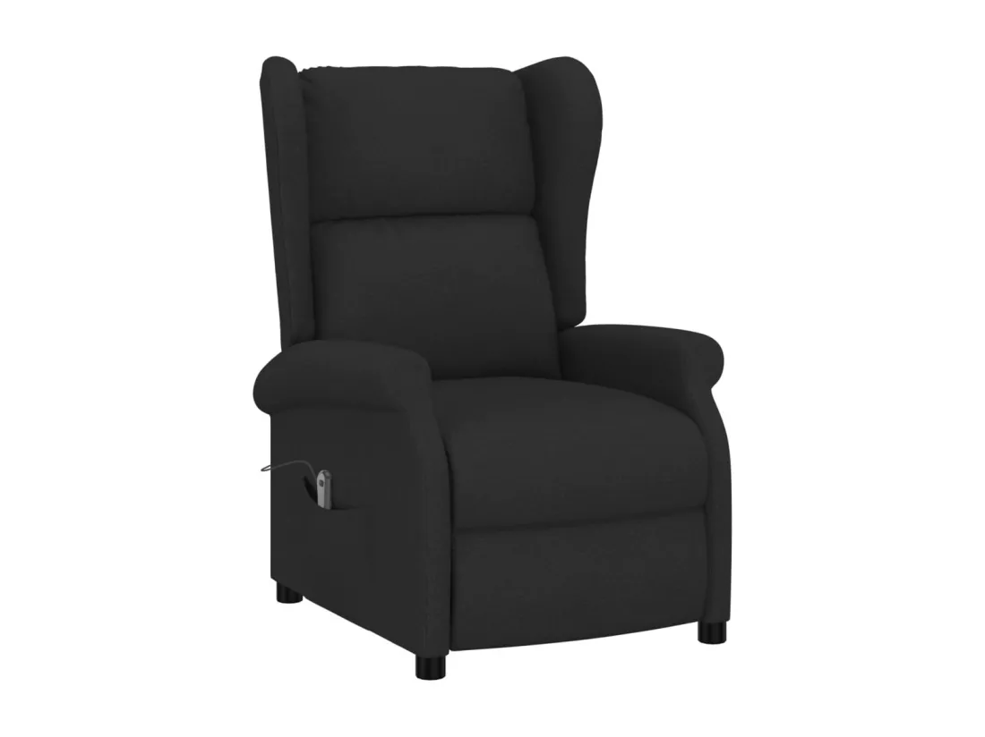Fauteuil inclinable électrique à oreilles noir tissu