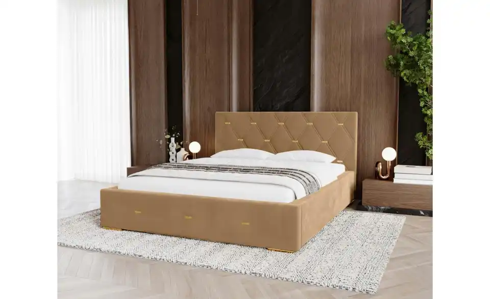 Polsterbett mit Stauraum Golden Premium 180x200 cm Beige
