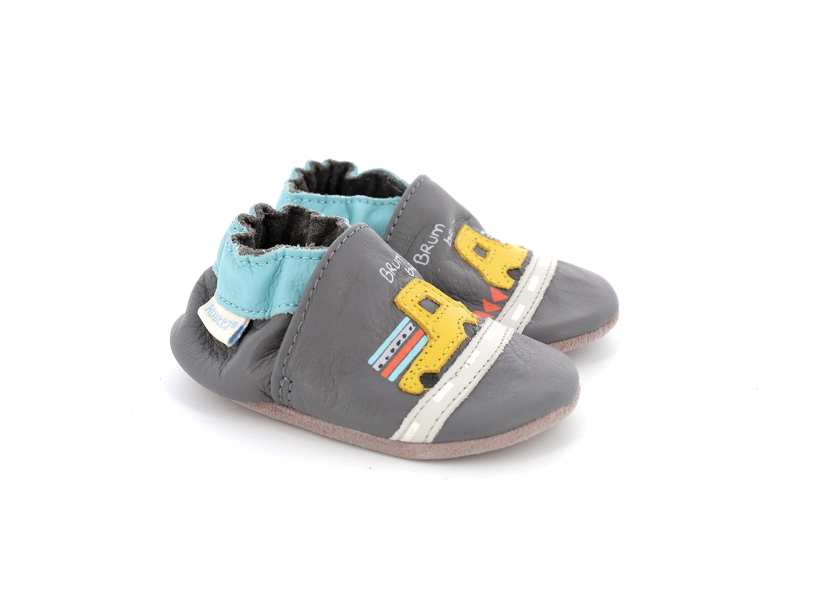 Robeez-TRUCK ROAD Cuir Gris Clair