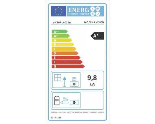 CONFORTO Modena Vision houtkachel, staal, zwart, 9,76 kW