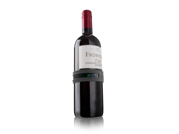 Vacu Vin 7236303, Festbart flasketermometer, Skala, Grafitt, 4 - 22 °C