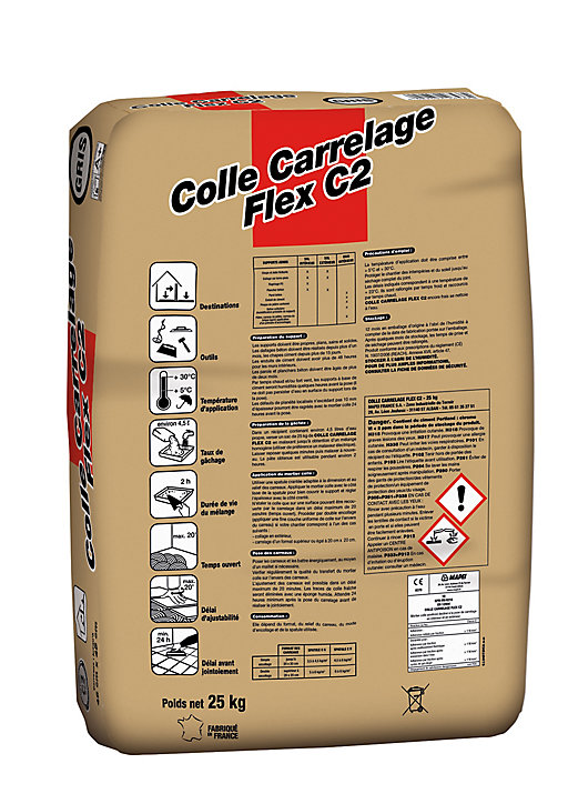Colle carrelage Flex C2 Mapei gris 25kg