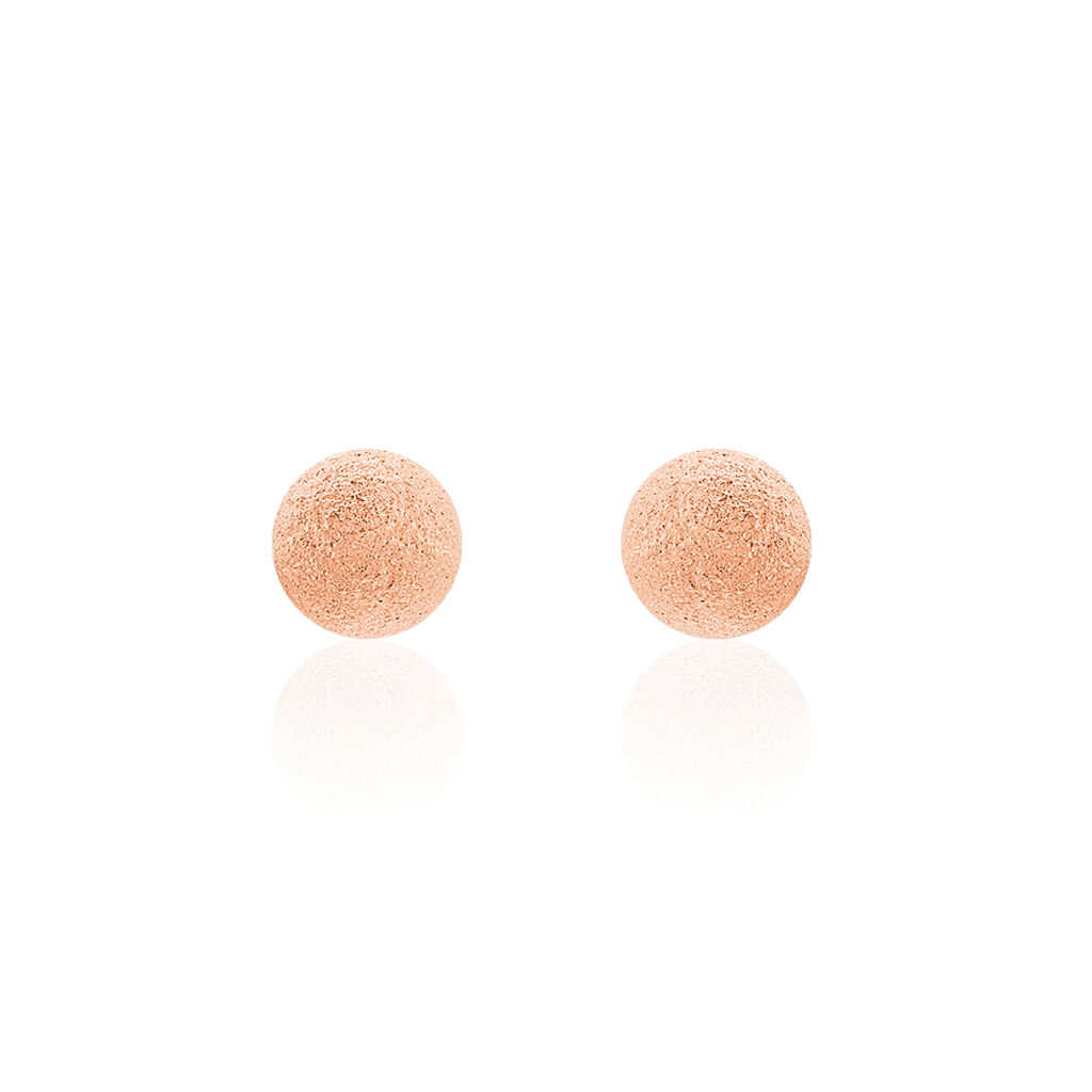 Boucles D'oreilles Puces Fidelia Boule Sablee Or Rose