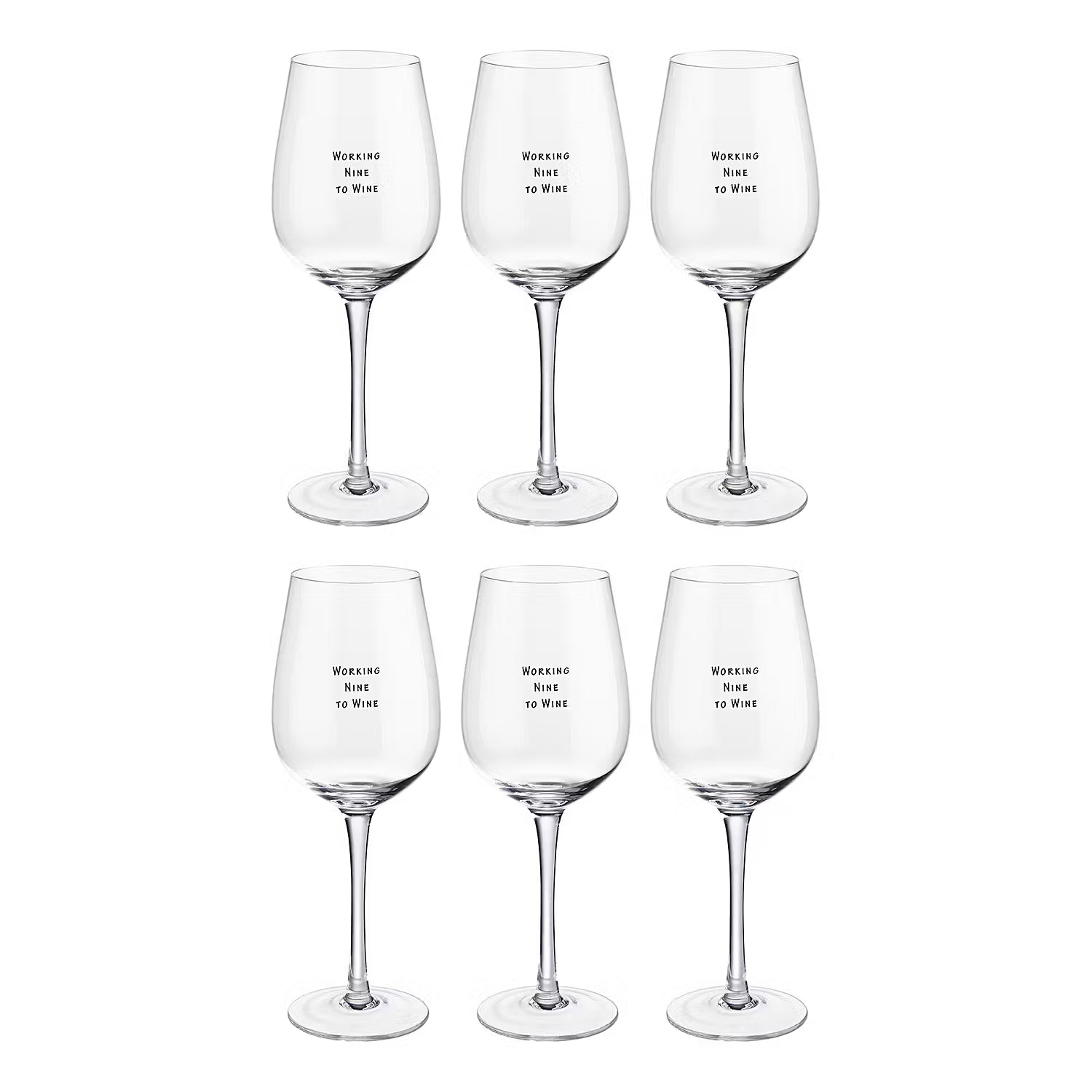 HAPPY HOUR Weinglas Nine to Wine 6er-Set