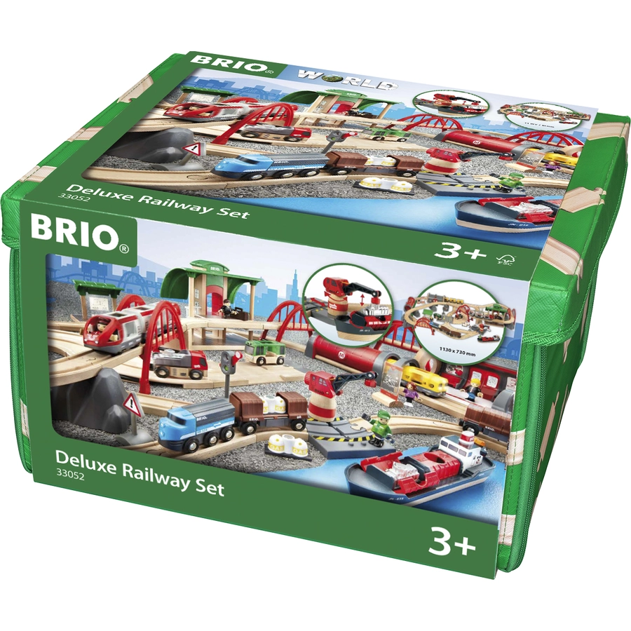 BRIO® WORLD Straßen und Schienen Bahn Set Deluxe