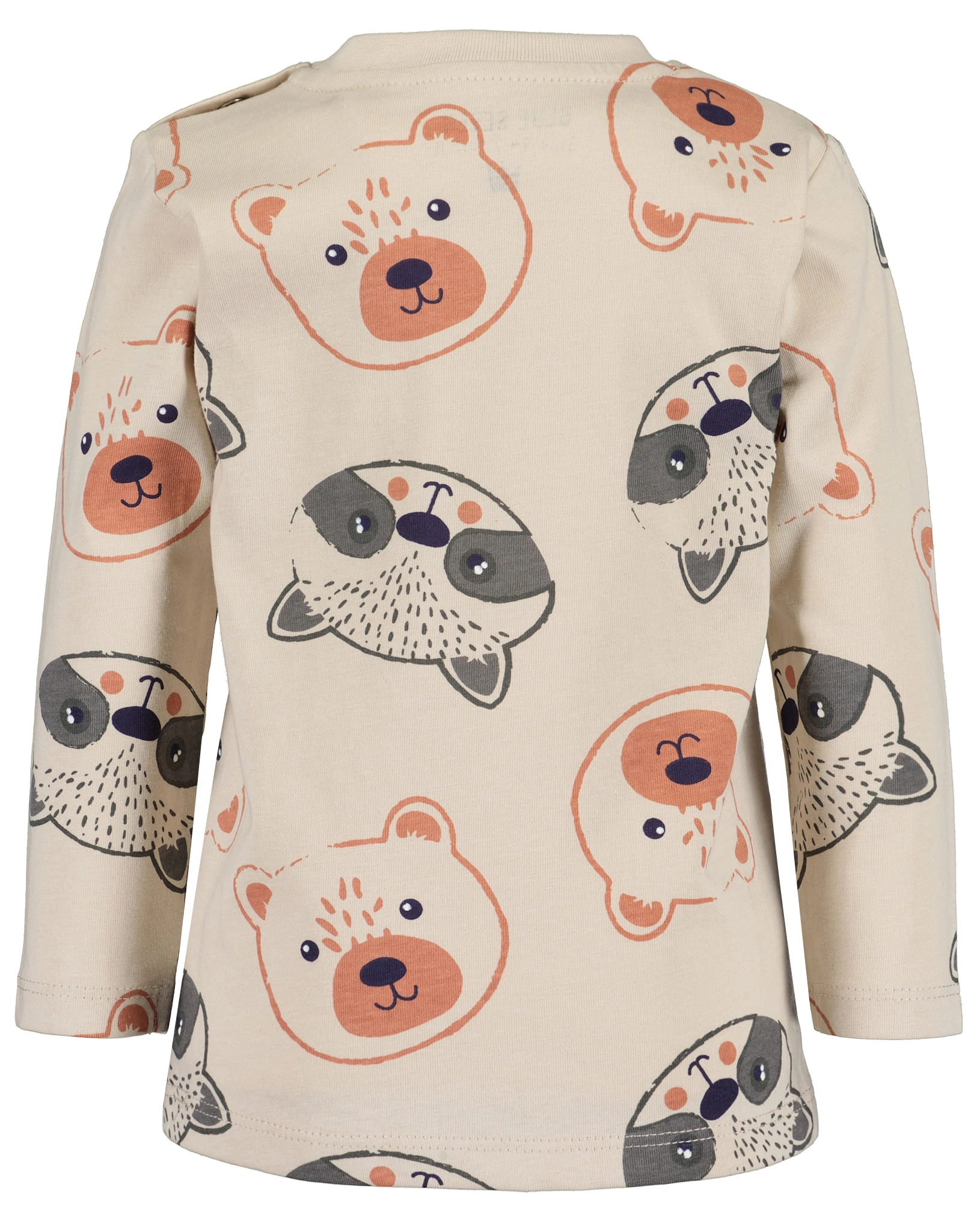 Langarmshirt CUTE FACES in kiesel