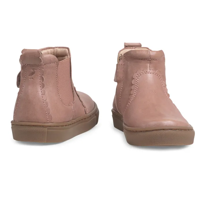 Petit Nord Chelsea Boots Scallop Zip | Vieux Rose