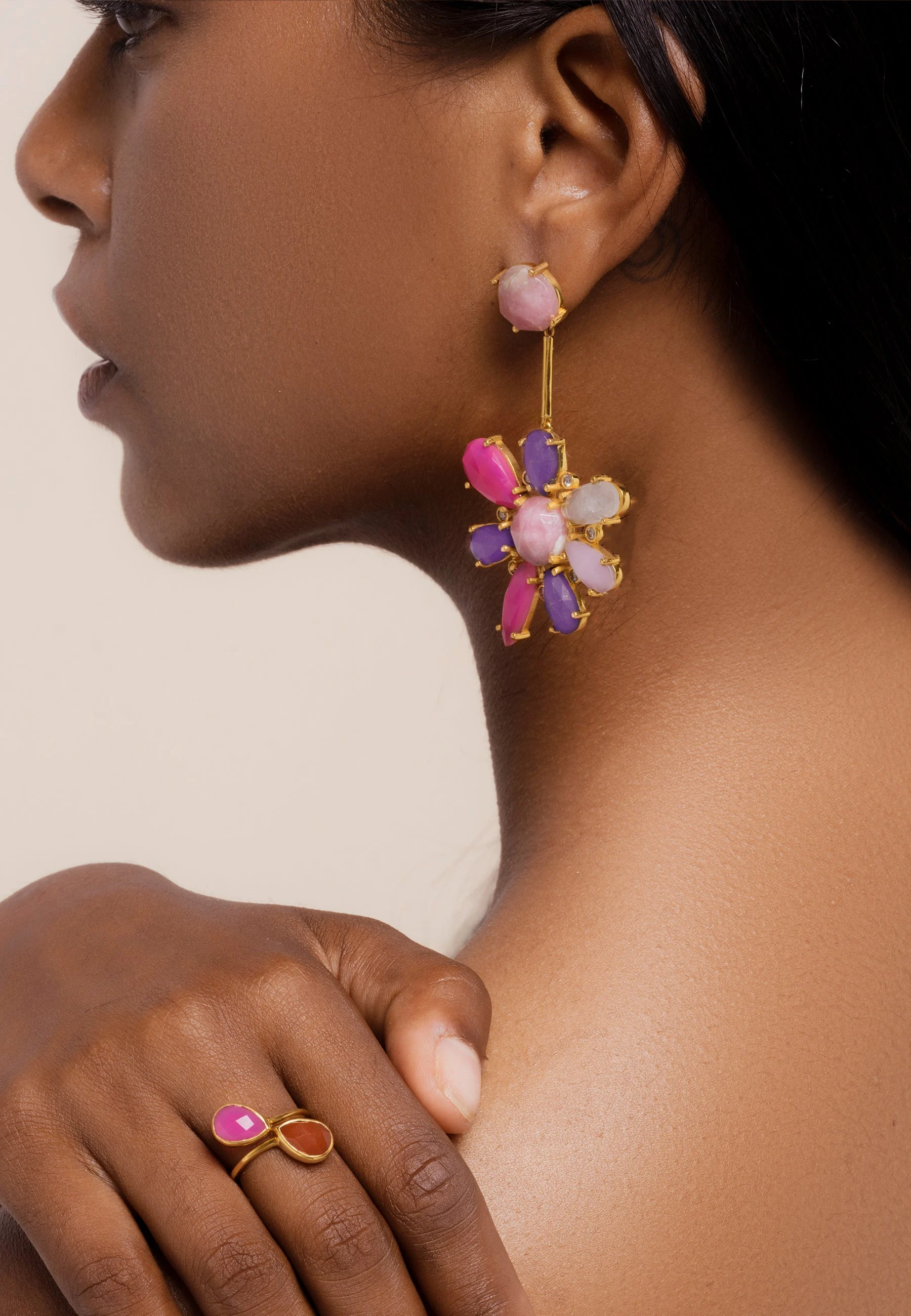 HIBISCUS - Boucles d'oreilles hibiscus fuchsia | Rose