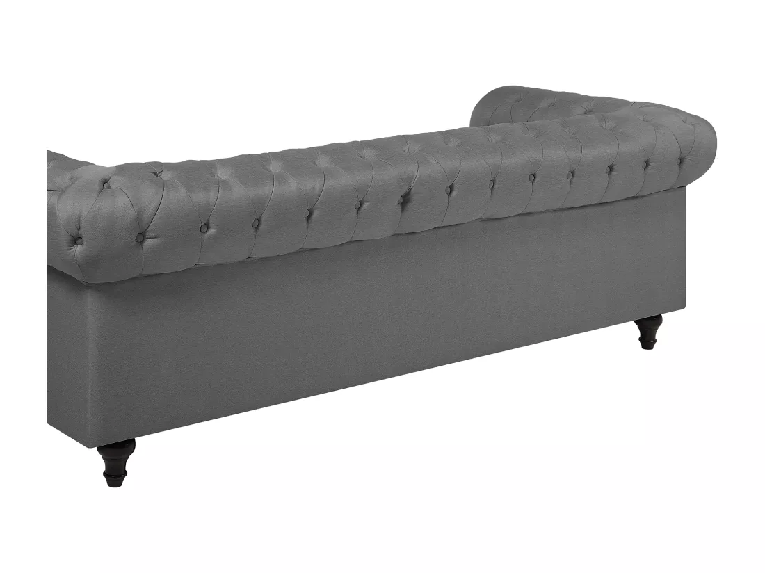 Canapé 3 places en tissu gris clair CHESTERFIELD BIG