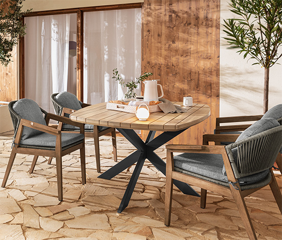 Dining-Tisch mit modernem X-Fuß, ca. 1,8 m