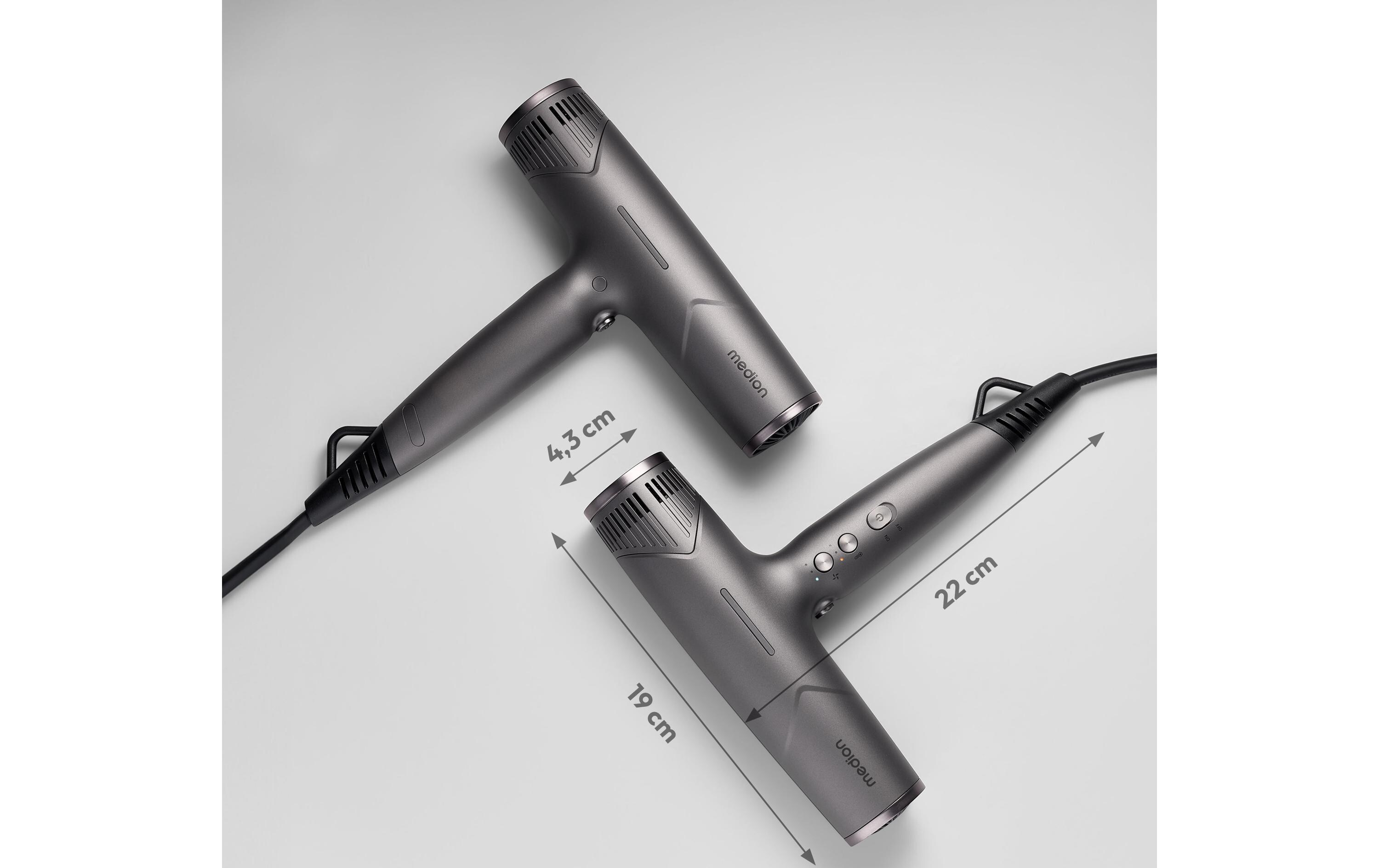 Haartrockner MD 19984 Grau<br>Föhn mit Ionen-Technologie