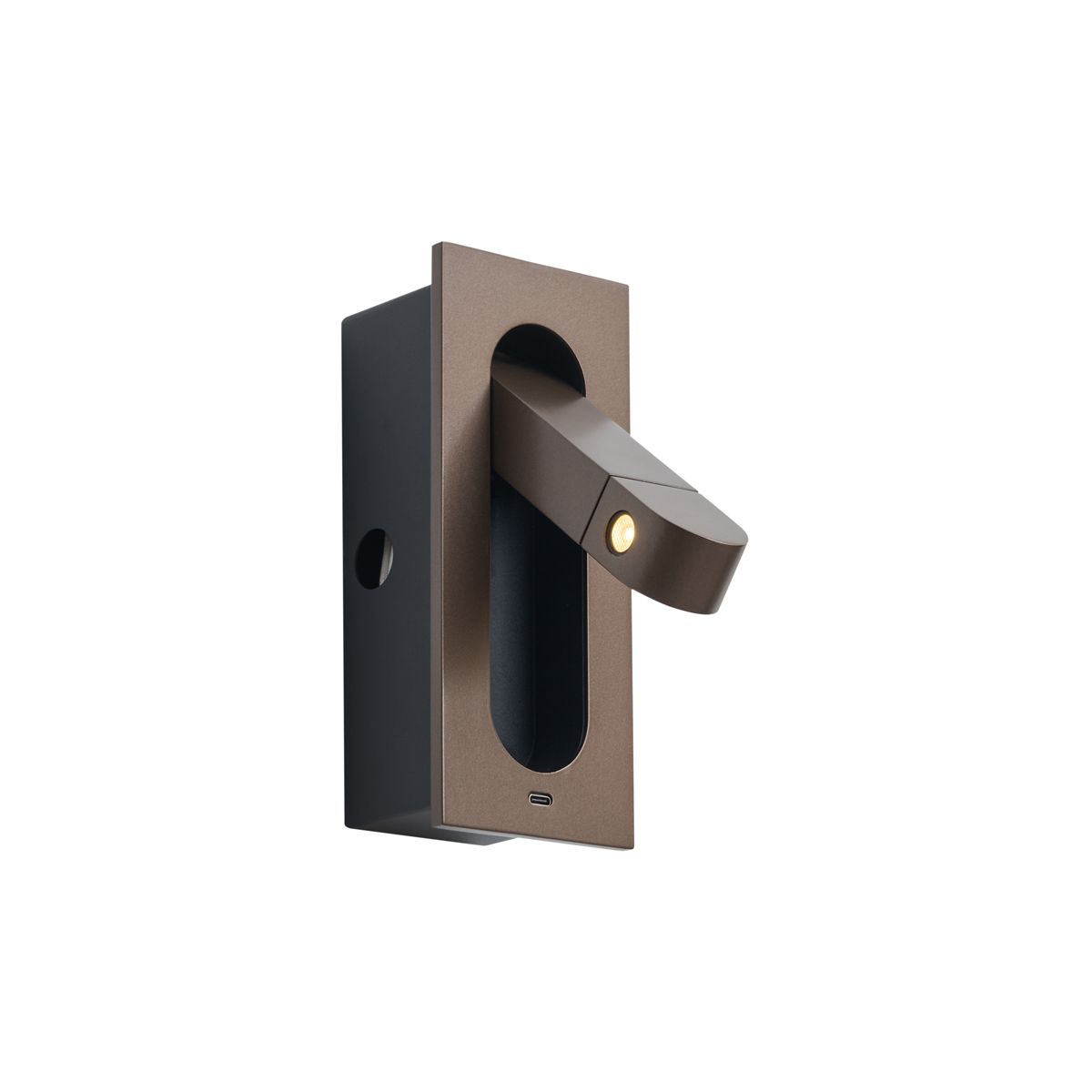 Moderne wandlamp donkerbrons incl. LED en USB-C poort - Hilton