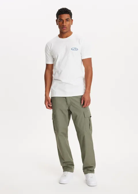 T-shirt met print wave logo wit (WIT)