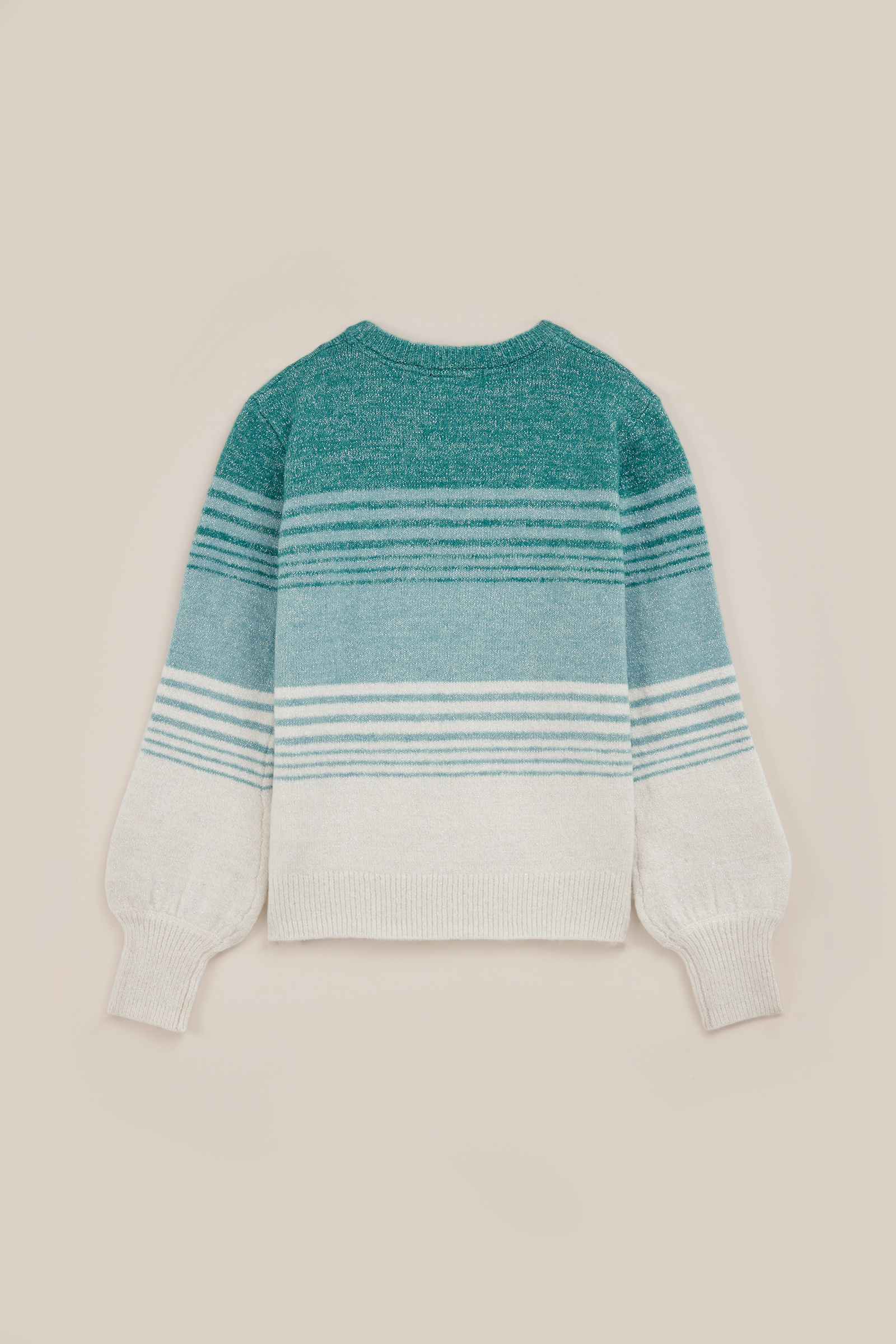 Meisjes gebreide trui met glittergaren WE Fashion Groenblauw