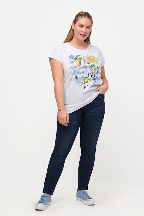 T-Shirt, Früchte, Oversized, Rundhals, Halbarm