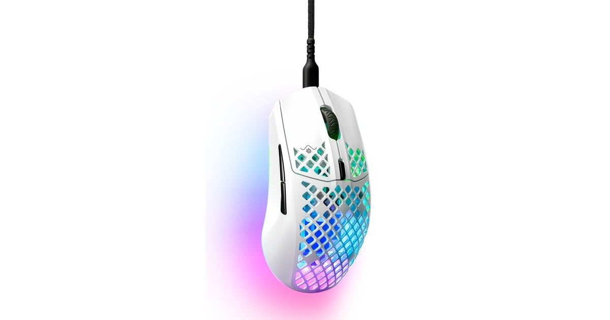 SteelSeriesAerox 3 Snow 2022 gaming muis  (Wit, 8500 dpi, RGB leds)