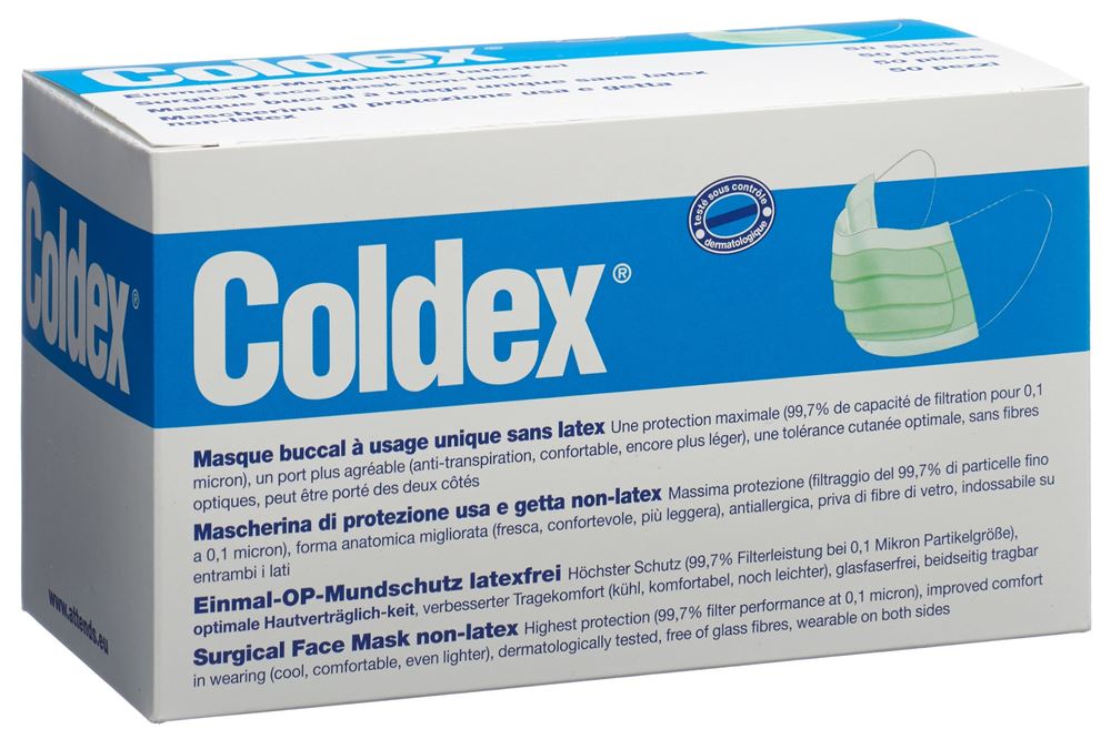 COLDEX Maske Mundschutz<br>50 Stück, Dispenser