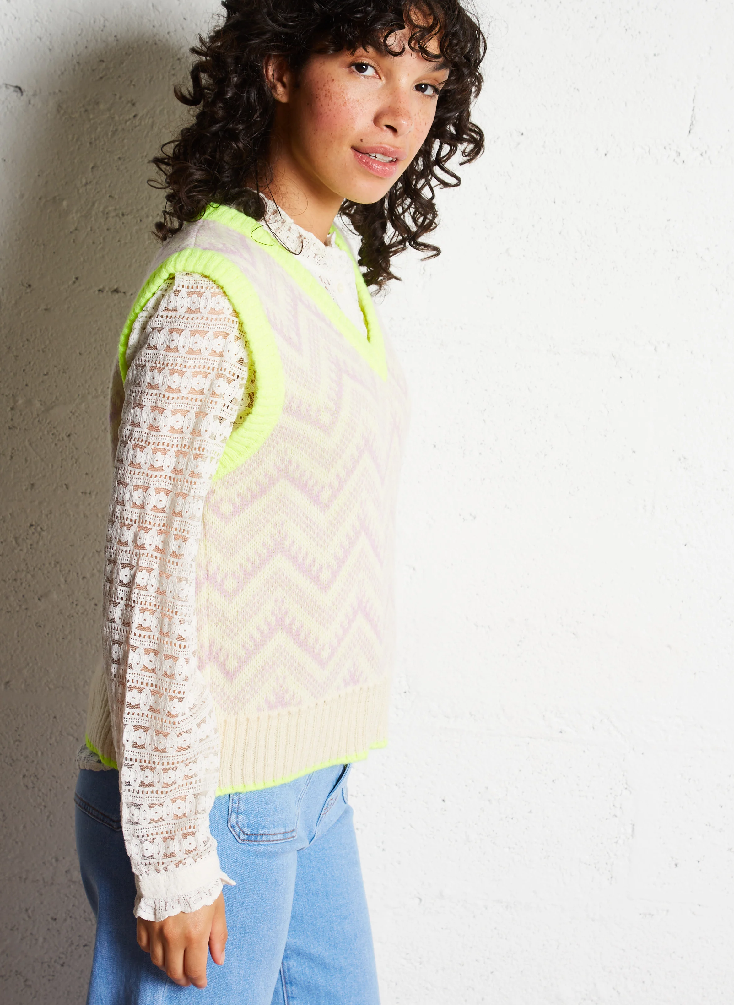 PICANTE - Pull ample sans manches imprimé | Multicolore