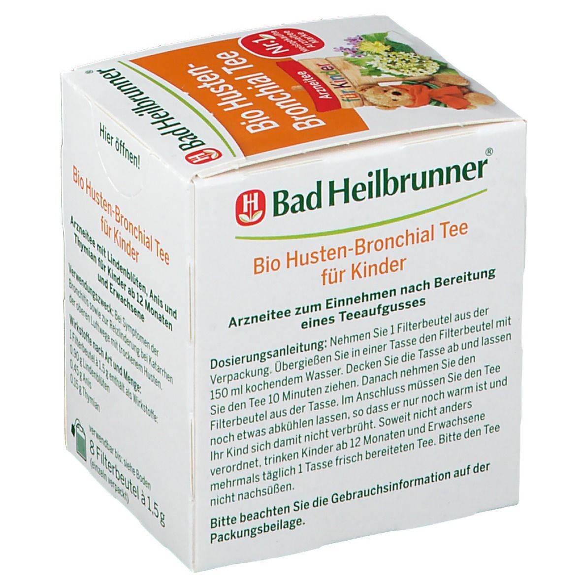 Bad Heilbrunner® Bio Husten-Bronchial Tee für Kinder