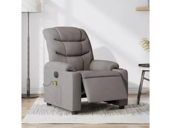 Fauteuil massant inclinable électrique Taupe Tissu