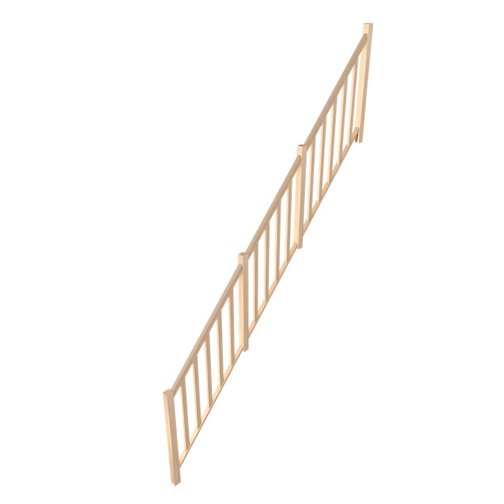 Pack balustrade FORTIA verticale hêtre naturel H.105,8 cm x L.346,8 cm
