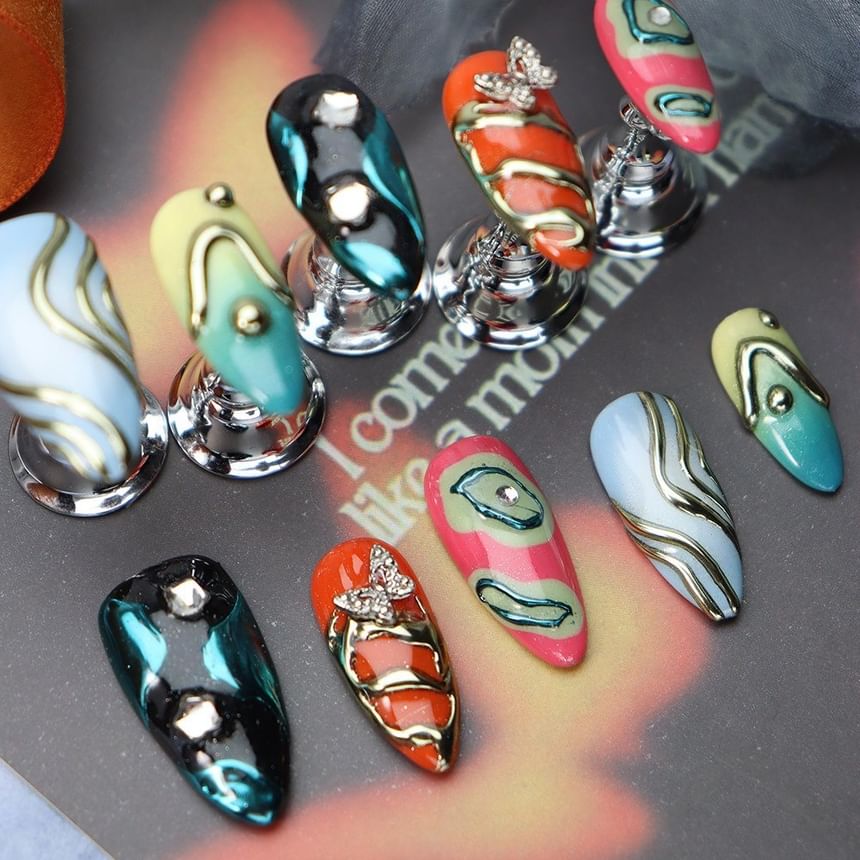 gracienorm - Print Gradient Amandel Press On Nail