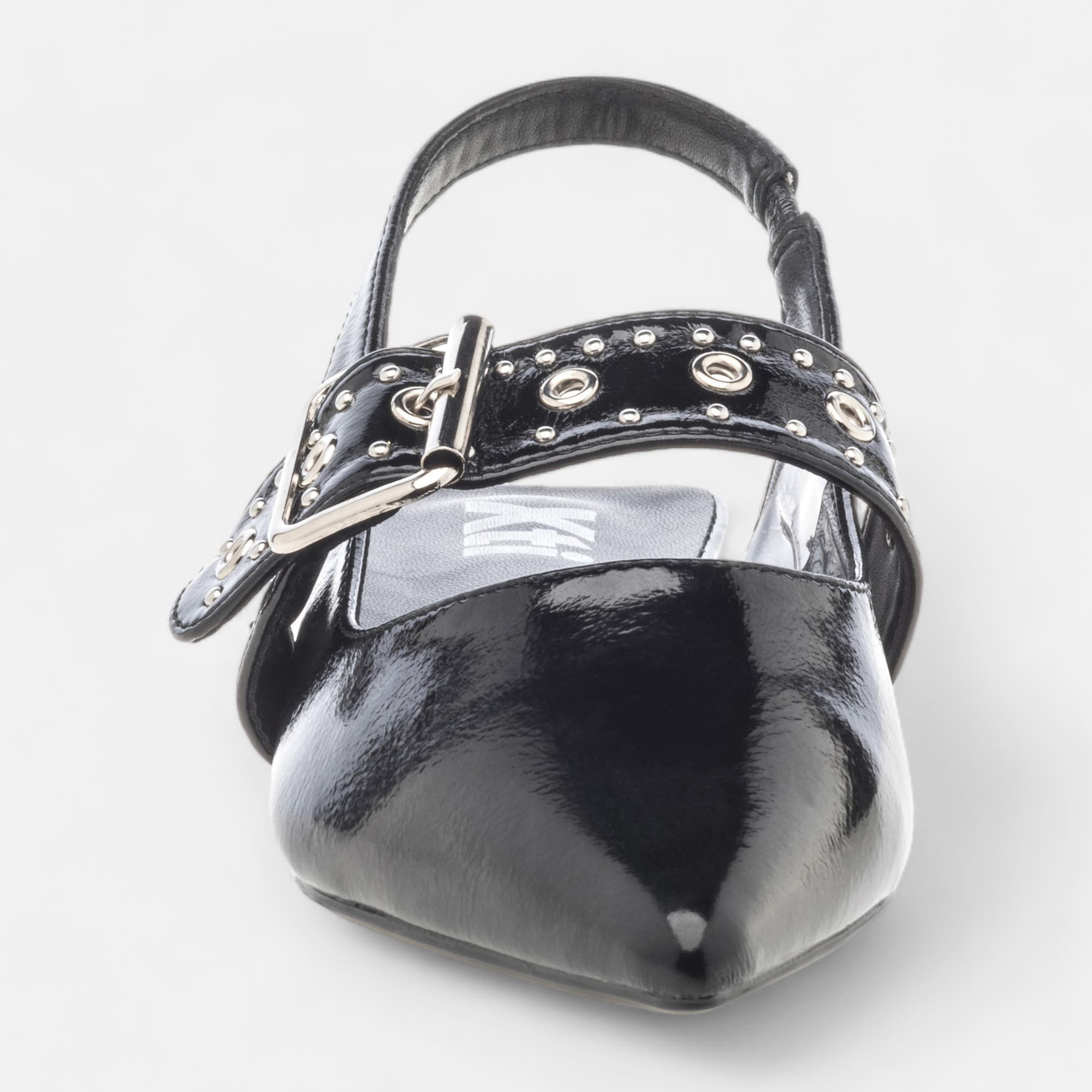 Escarpins avec bride arrière Femme noir vernis