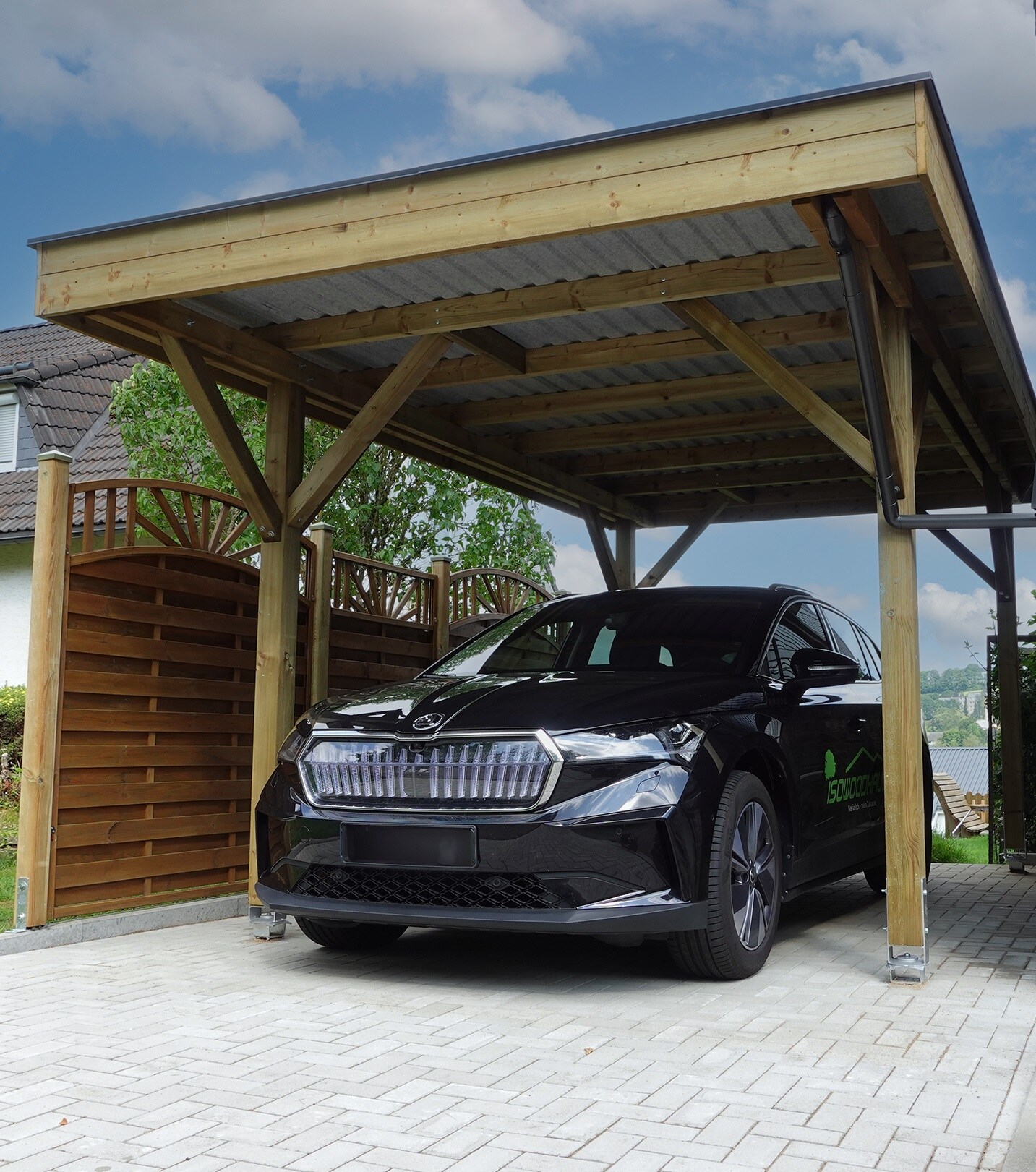 LENNECARport, Einzelcarport mit Flachdach Modell 